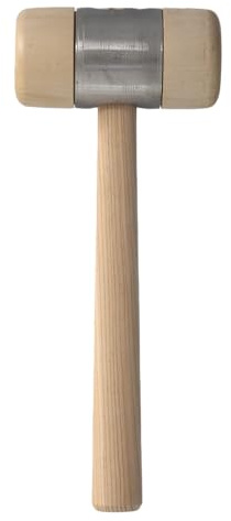 STUBAI HOLZHAMMER mit Metallmantel Ø 60 mm | robuster Weißbuchenkopf mit Schutzmantel | Eschenstiel ergonomisch | Profi-Spenglerhammer | Made in Austria | 278516
