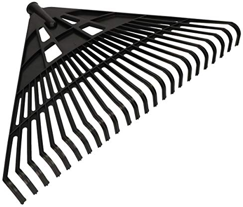 KOTARBAU® Laubrechen Kunststoff 610 mm Schwarz ohne Laubharke Rächen Gartenrechen groß Laub Rechen Fächerbesen Laubbesen Gartenwerkzeug Stiel Laubbesen Kunststoff