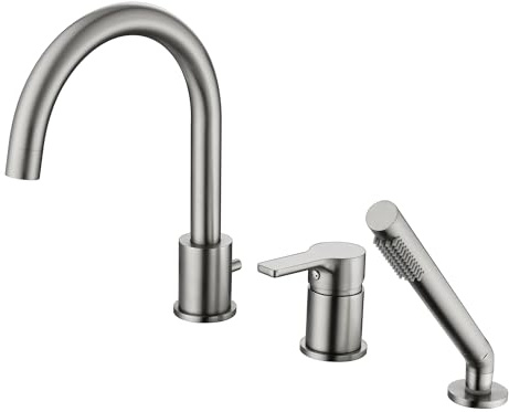 SUMERAIN Roman Tub Faucet Brushed Nickel Bathtub Faucet Set with Handheld Shower Sprayer