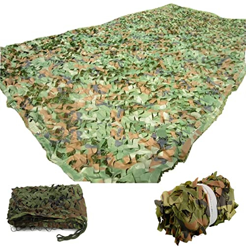UKUSI Camouflage Woodland Netting, 4M*6M Woodland Army Camouflage Net,210D Oxford Cloth Camping Military Hunting Shooting Sunscreen Nets for Decoration Camping Theme Party