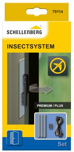 Schellenberg 70114, grau Fliegengitter Balkontür Adapter-Set für Fliegenschutz Tür Plus und Premium, ohne bohren, inkl. zusätzlicher Bürstendichtung