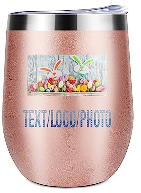 Miujonvy Verre à vin Tumbler avec couvercle Logo personnalisé Texte ici Double paroi vide Acier inoxydable Voyage Tumbler pour Coffeegolden