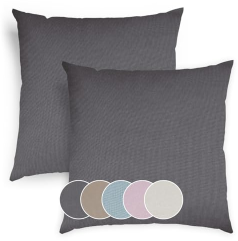 sleepling 4er Set 40 x 40 cm, Sofakissen mit Füllung und Bezug, Zierkissen aus robustem Polsterstoff, Dekokissen, Kopfkissen, Kissen für Couch, dunkelgrau