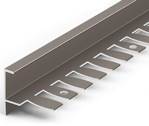 Fliesenabschlussprofil Lang 135CM*2 Stück Fliesenleisten F-Profil Kantenschutz Aussenbereich FüR Wohnzimmer, Balkon, Badezimmer(Gray,S)