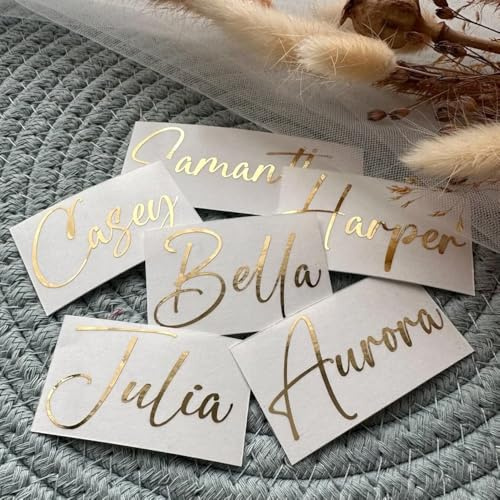2 Pcs Custom Vinyl Decal - Personalized Name Labels for Wedding, Birthday, Water Bottle or Glass - Calligraphy Stickers for Bride, Groom, Bridesmaid