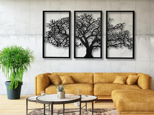 VAILLA Wand Deko Baum des Lebens Holz 3D – Wandbild Wanddeko Wohnzimmer
