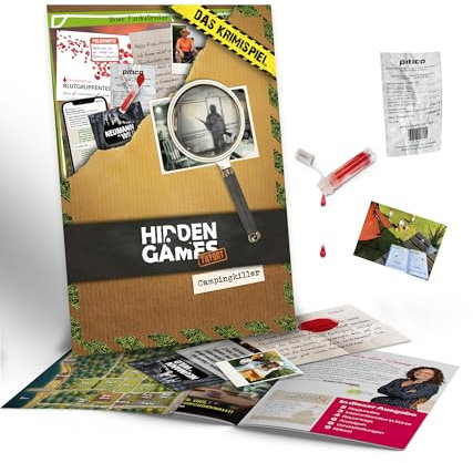 Hidden Games Tatort – Campingkiller – Kriminalfall lösen – spannendes Detektivspiel – Fallakte Spiel – Krimispiel – Escape Room Spiel – Tatortspiel – Mordfall lösen