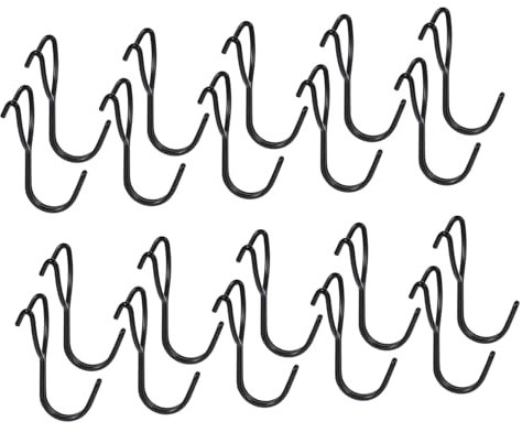 HAWILLOSCH Lot de 20 pour planche perforée - Pour suspendre des outils - pour panneau perforé - En acier inoxydable noir