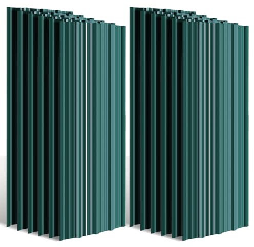 Cecaylie Set di 24 piastre trapezoidali in lamiera zincata per strutture di copertura durevoli, perfette per tettoie e casette da giardino, superficie totale 14 m²