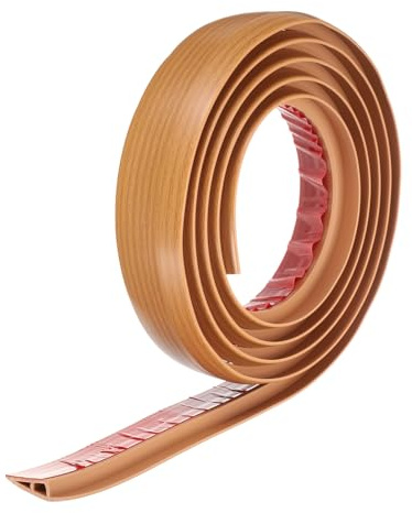sourcing map Floor Transition Strip 2 10ft Self Adhesive PVC Carpet to Tile Transition Edging Trim Peel and Stick Cover Strip for Uneven Floors Height 10mm, Yellow Wood Grain