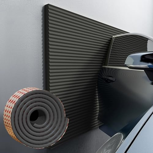 APMOE Protezione della Parete del Garage, Paracolpi Garage Auto da Muro, Gommapiuma Adesiva, Proteggi Portiera per Porte Auto, Garage e Carport, Impermeabile Ammortizzanti(Nero,200 cm x 20 cm)