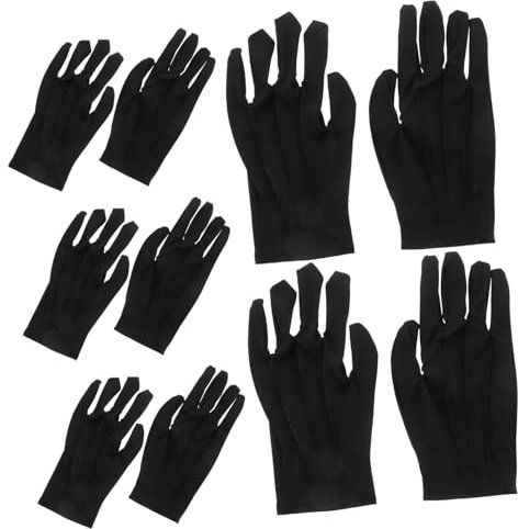 SOLUSTRE 10paare Schutzhandschuhe Aus Polyester Schwarze Handschuhe Für Schmuck Atmungsaktive Handschuhe Für Juweliergeschäfte Bequeme Schutzhandschuhe Für Umgang Mit Münzen Formelle Für