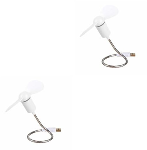 MAGICLULU 2 Ensembles Mini-ventilateur Usb Col De Cygne Voiture Mini Portable Gadgets Ventilateur Oscillant Portatif Portable Rechargeable Pliable Type 4 Pièces * 2