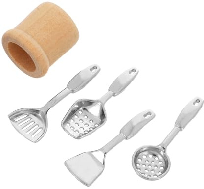 TOYANDONA 5pezzi Utensili Da Cucina in Miniatura in Scala Per Casa Delle Bambole Accessori in Metallo Realistici Secchio Per Giochi Finzione e Esposizioni Creative