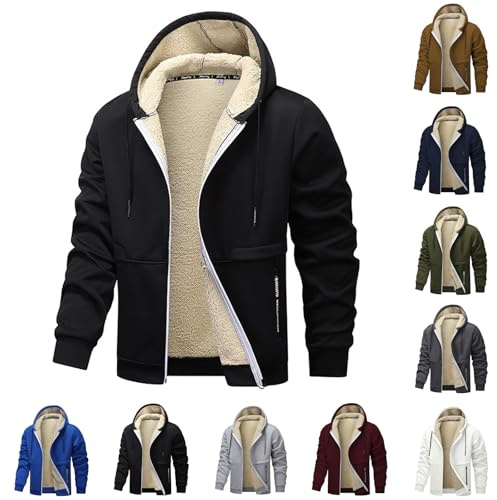 uxxnjfg Felpa Uomo con Cappuccio Autunno Maglione Invernale da Lavoro Imbottita Termica Primaverile Felpe Running Trekking Pesante Abbigliamento