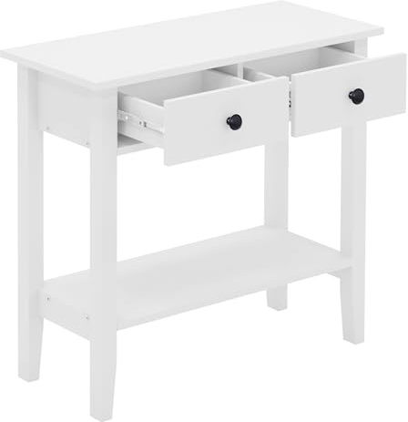AuraCraft konsolentisch mit schubladen，konsolentisch Holz，Konsole mit Ablagefach，Für den Einsatz im Wohnzimmer, Flur und Schlafzimmer (Weiß, 80x34x71.5cm)