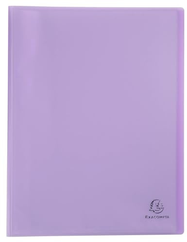 Exacompta - Ref. 88375E - 1 Dokumentfodral i halvstyv polypropen Chromaline Pastel - 30 släta plastfickor - 60 sidor - mjuk genomskinlig omslag - A4 - mått 24 x 32 cm - lila