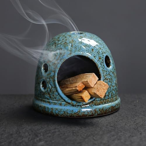 Creative Space Capsule Fish Tank Ornament Hamster Cage Peru Sacred Wood Burning Stand Tray Palo Santo Holder Tray (B)