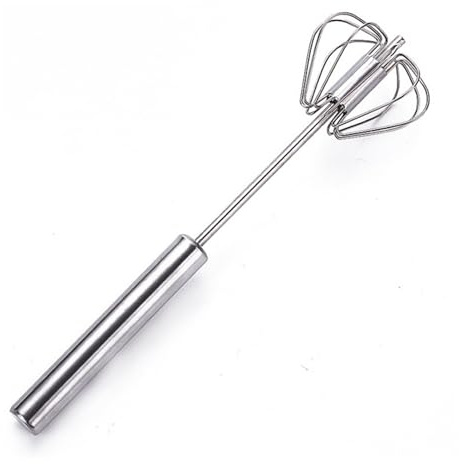 PARENCE – Fouet Semi Automatique Rotatif en Acier Inoxydable 30 cm – Batteur Manuel Professionnel pour Œufs, Pâtes, Sauces, Crèmes – Ustensile de Cuisine, Gris