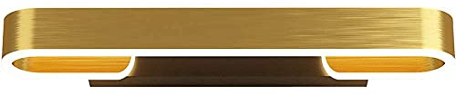 Lámparas de Pared LED para Interiores, Accesorio Minimalista, 27 W, Arte, Metal, lámpara de Pared, Acabado en Oro Cepillado, Montaje en Pared, Aparato de iluminación, 40 cm, Blanco cálido, lámpara de