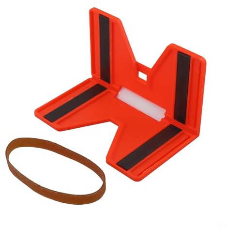Livellatore regolabile per tubi con livella a bolla, angolo di 90 gradi per tubazioni e pali non metallici, goniometro in plastica arancione per uso manuale, 108 mm x 124 mm x 79 mm (A)