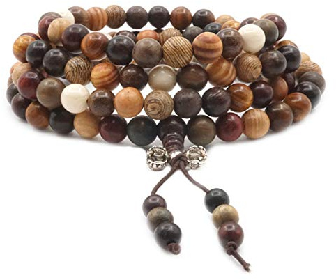 Träarmband, 8MM Tibetansk pärla 108 pärlor Bön Lama Buddhist Buddha/halsband