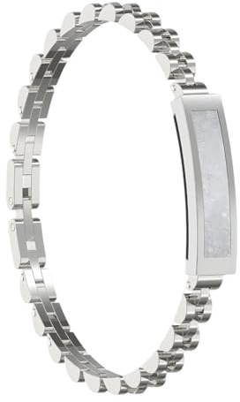 Smart-Armband für Damen, modisches Fitness-Armband mit Standortfunktion, misst Herzfrequenz und Schlaf, Gesundheitsarmband mit Metallarmband, Silber, Gehäusebreite 1 cm