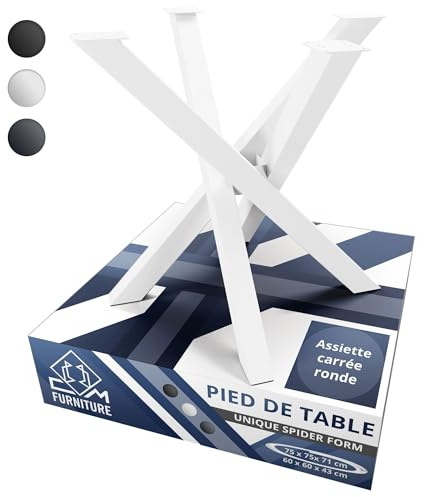 CM Furniture Patas para Mesa Cristal Madera Bianco Base Araña para Redondas Cuadradas Spider Tipo Forma X Cruzadas Estrellam Carga Pesada - para Mesa de Comedor Escritorio Conferencias A: 71 cm DIY