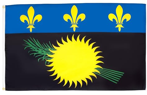 AZ FLAG Drapeau Guadeloupe 150x90 cm Guadeloupéen Polyester 100D 2 Œillets | Usage intérieur et extérieur Drapeau décoratif coutures doubles et bords renforcés avec œillets métalliques
