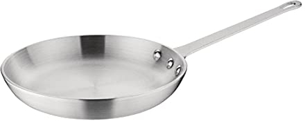 Vogue Aluminium Frying Pan 24cm - Brushed Satin Finish, Even Heat Distribution, Induction Compatible GL223
