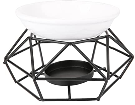 Duftlampe, Aromatherapie Diffusor, geometrische Eisen Keramik Kerzenhalter mit Keramik Duftkerze für Spa Yoga Meditation Haus Wohnzimmer Dekorieren schwarz