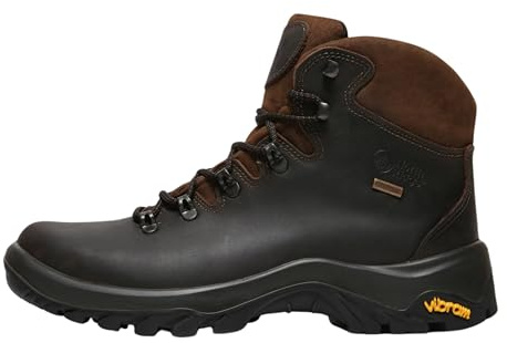 NORTH RIDGE Women's Traverse Waterproof Leather Mid Walking Boots with High Traction Rubber Outsole, Outdoors, Travelling, Camping, Trekking, Hiking and Walking Footwear, Brown