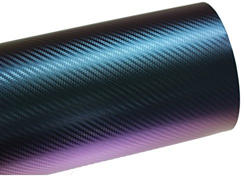 Finest Folia BS05 3D Chamäleon Blau Carbonfolie BLASENFREI Luftkanäle Auto Folie (500 cm x 142 cm)