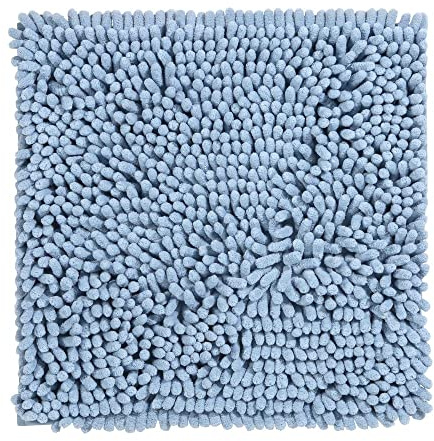 PANA® Mikrofaser Chenille Badematte - 45 x 45 cm - Farbe: Hellblau | Kuschelig weicher WC-Vorleger - Maschinenwäsche bei 30° - Antirutsch-Latex-Unterseite - Trocknergeeignet - Ohne Ausschnitt