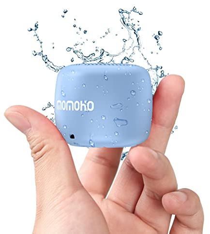 Momoho Wasserdichter Bluetooth Lautsprecher Kabelloser Mini Tragbarer Kurz Design IPX7 Kleinster Wasserdichter Lautsprecher TF Karte Spielunterstützung für Outdoor, Dusche, Party, Wandern (Blau)