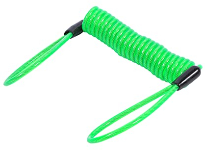 Disc Lock Kabel, 1,25 M Sicherheitskabelschloss Fahrrad Motorrad bremsen spiralkabel schloss Roller Alarm Erinnerungskabel motorrad(Leuchtendes Grün)