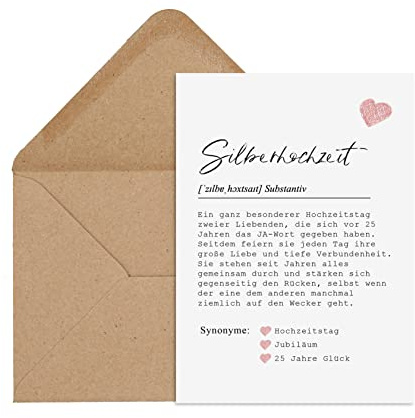 Nastami Postkarte DEFINITION inkl. Briefumschlag (Silberhochzeit)