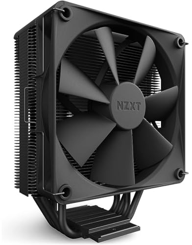 Nzxt T120 Air Cooler - RC-TN120-B1 - CPU Luftkühler - 120mm PWM Lüfter - Direktkontakt Technologie- 4 Kupfer-Heatpipes - Optional 2 möglich - passend für Intel und AMD Sockel - Schwarz