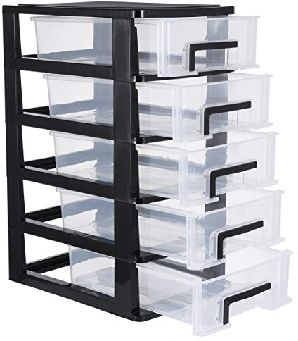 Toyvian Mini-Kunststoff-Schubladen-Organizer 5 Schubladen-Aufbewahrungs-Organizer Kunststoff-Aufbewahrungsbehälter Mit Schubladen Platzsparende Kleine -Schubladen Basteln