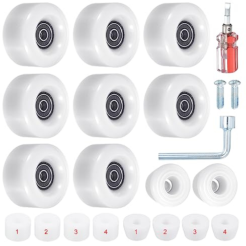 PATIKIL Skate Wheels with Durable Bearings Skate Brakes Wear-Resistant PU Wheels Replacements for Quad Skates and Skateboard