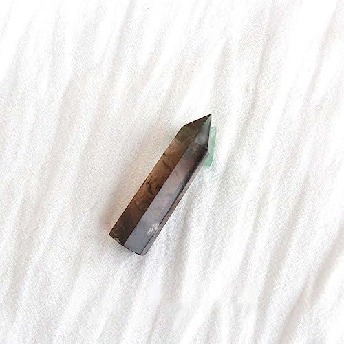 WAHOM Varita de Punto de Amatista de Cristal Natural, Gema curativa de Cuarzo Rosa, Mineral de energía, artesanías, decoración del hogar, Regalo (Color : Smokey Quartz, Size : 4-5cm)