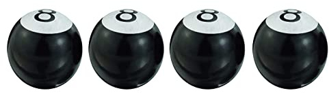 4pcs Billiard Shaped Car Tire Air Caps Cover, 8 Ball Car Tire Valve Stem Cover, Metal Car Wheel Tire Valve Caps Universal Car Tire Stem Covers Aluminum Alloy Wheel Decorative Accessories (black)