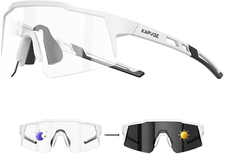 KAPVOE Occhiali Sportivi Fotocromatici Bambini UV400, Occhiali Ciclismo Leggeri in TR90 con Naselli in Silicone per Ragazzi e Ragazze, Occhiali Outdoor Baseball 04