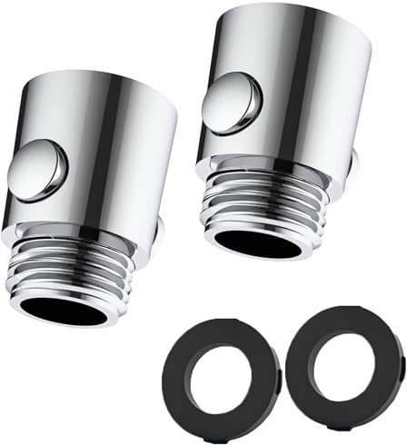Recitem Duschkopf Absperrventil Eckventil Wasserstopper Dusche Ventil Duschstop Wasserverteiler Shut-Off Ventil Ersatzteil G 1/2 Poliert Chrom,Brauseschlauch Wassersparventil (2 Stück)