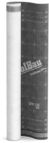 Isolbau Unterspannbahn Dach SPB 135 SKS, 15 m² Rolle (1,5 x 10 m) - Dampfdurchlässige Unterdeckbahn mit 2 Klebestreifen - Selbstklebende Dachfolie 135 g/m² - witterungbeständig und wasserdicht