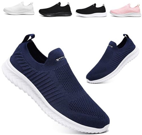 Zapatillas Deportivas Mujer Hombre Zapatillas de Running Ligero Calzado Transpirables Gimnasio Casual Sneakers Zapatos para Correr Cómodo Atlético Azul Oscuro 42EU