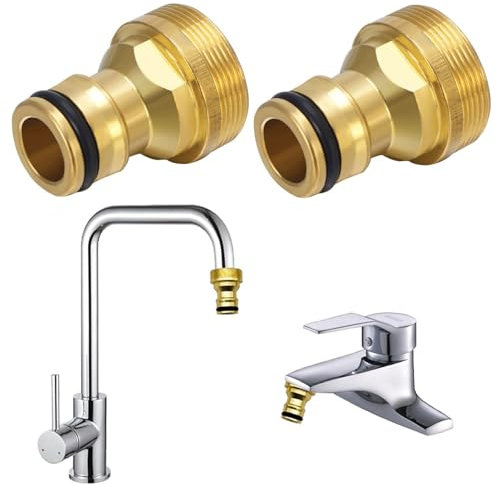2 connettori universali per rubinetto, adattatore per tubo, per rubinetto, raccordo rapido per tubo da giardino, adattatore per rubinetto, attacco per tubo da giardino, connettore per la casa