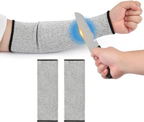 flintronic Maniche Resistenti al Taglio, 1Paia Protezioni per Braccia di Protezione Anti-taglio Livello 5, Manicotti Braccia per Pelle Sottile, Lividi Maniche, per Lavori in Cucina da Giardinoo(35CM)