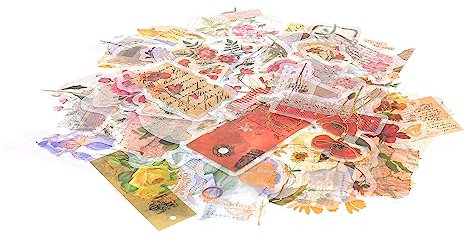 Tofficu 8packungen Scrapbooking Aufkleber Mit Blumen Und Pflanzenmotiven Material Für Tagebuch Und Planner-dekoration Zufällige Designs Pro Packung Wasserfest Und Langlebig
