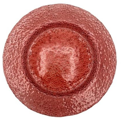 Cegeco 1 Pezzo Sottopiatto Piatto in Vetro Rosso Trasparente 33 cm
